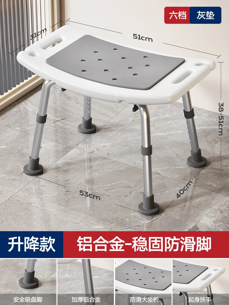 Telescopic Shower Stool Portable Elderly Medical Metal Disabled Bathroom Chair Small Space Saving Cabeceros Bathroom Furniture