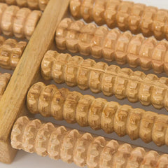 5 Row Wooden Foot Shiatsu Roller Foot Care Massager Massager Roller Heath Therapy Acupressure Relax Massage Pain Stress Relief