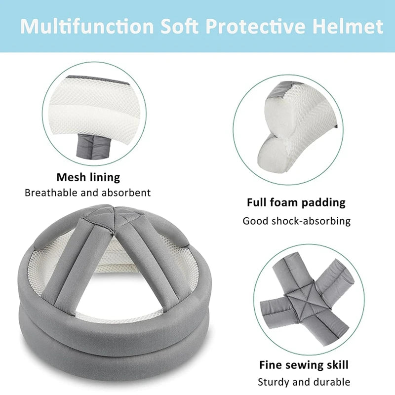 Elderly Protective Helmet, Safety Helmet Adjustable Breathable Seniors Fall Prevention Heads Protection Cap