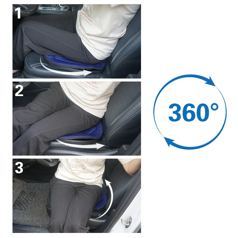 AUTO PLUS Portable Lightweight Swivel Seat Cushion For Adults, Seniors, and Elderly, Rotating Cushioned Seat
