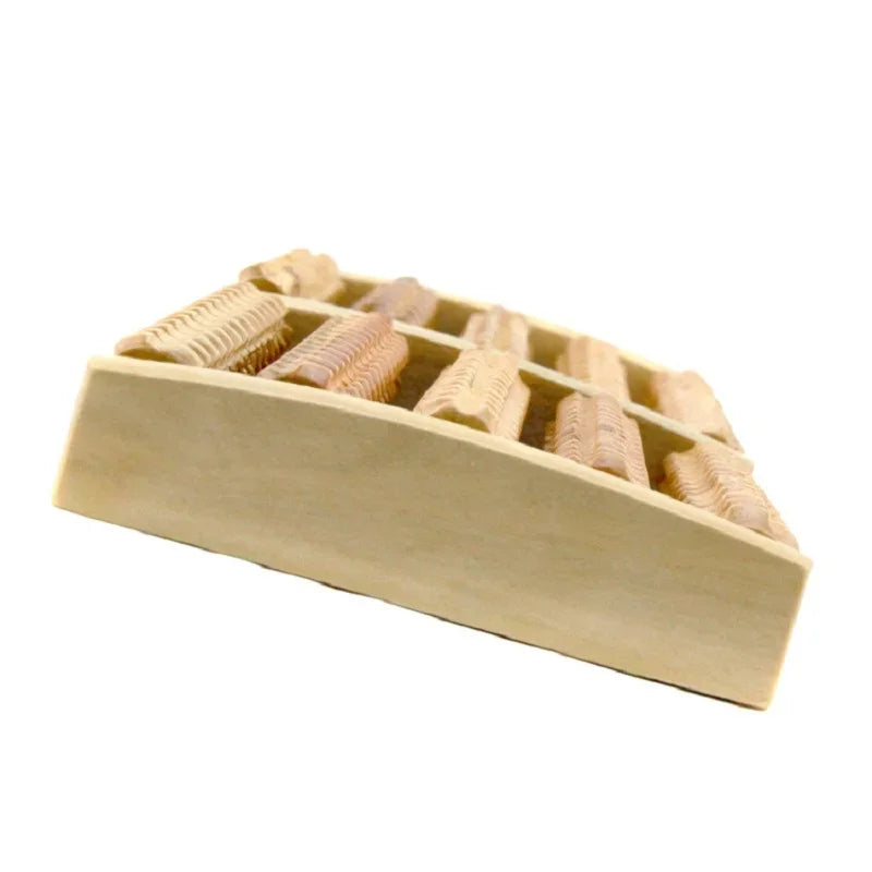 5 Row Wooden Foot Shiatsu Roller Foot Care Massager Massager Roller Heath Therapy Acupressure Relax Massage Pain Stress Relief
