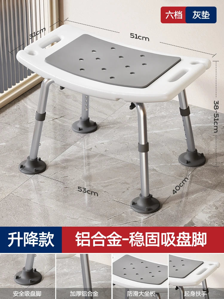 Telescopic Shower Stool Portable Elderly Medical Metal Disabled Bathroom Chair Small Space Saving Cabeceros Bathroom Furniture