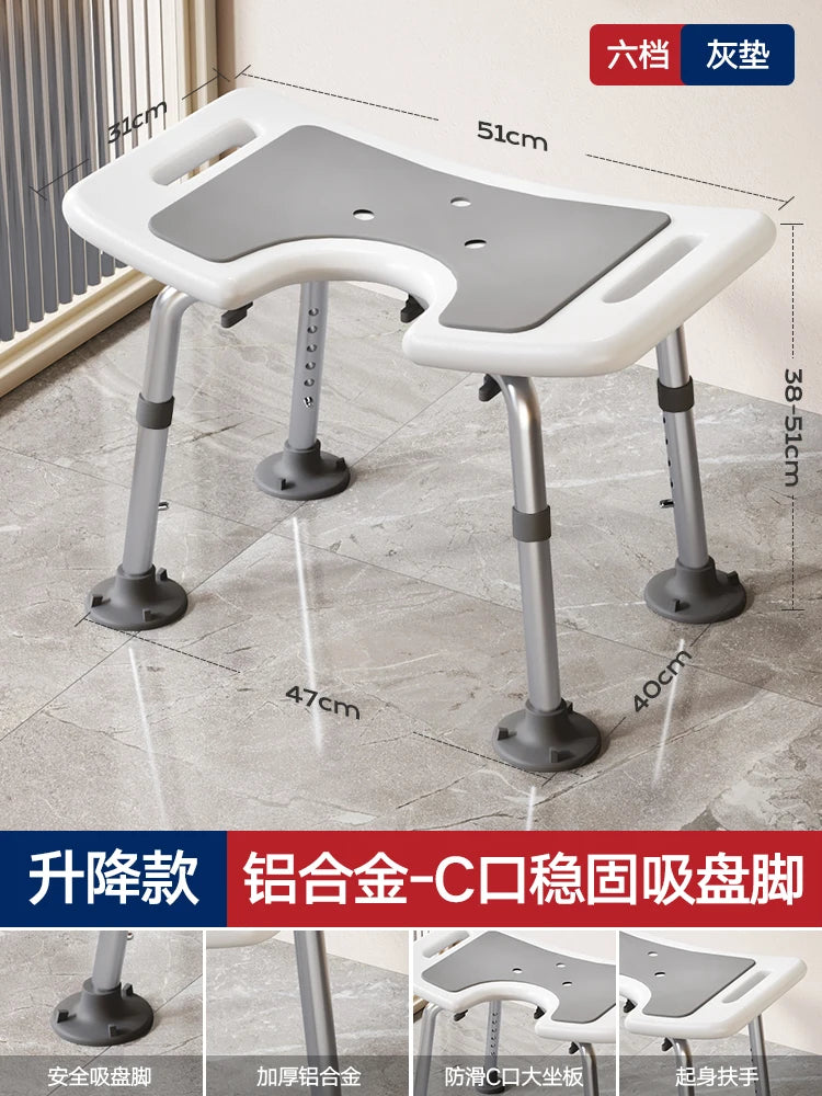 Telescopic Shower Stool Portable Elderly Medical Metal Disabled Bathroom Chair Small Space Saving Cabeceros Bathroom Furniture